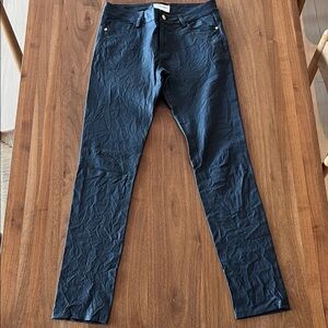 Zadig & Voltaire Phlame Crinkled-Leather Pants Navy Blue